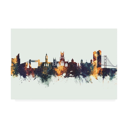 Michael Tompsett 'Kingston Upon Hull England Skyline IV' Canvas Art,22x32